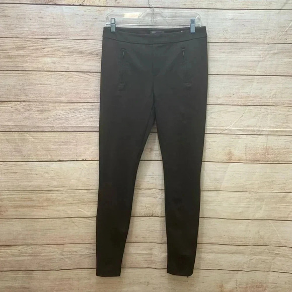 Vince Ponte Knit Riding Pants Slim Leg Ankle Zip Brown Zip Pocket Trouser - Picture 12 of 12